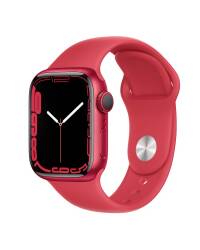 Apple Watch S7 45mm GPS w kolorze czerwonym - pasek sportowy w kolorze czerwonym - zdjęcie 1