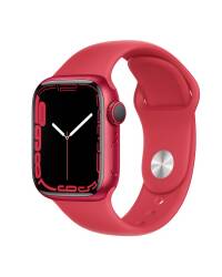 Apple Watch S7 45mm GPS w kolorze czerwonym - pasek sportowy w kolorze czerwonym - zdjęcie 1