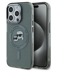 Etui do iPhone 15 Pro Karl Lagerfeld IML Metal MagSafe czarne - zdjęcie 1
