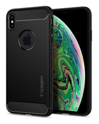 Etui do iPhone Xs Max Spigen Rugged Armor czarne - zdjęcie 1