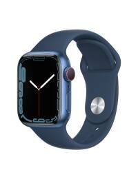 Apple Watch S7 45mm GPS + Cellular w kolorze niebieskim - pasek sportowy w błękitnej toni - zdjęcie 1