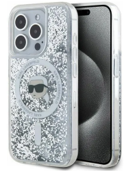 Etui iPhone 15 Pro Karl Lagerfeld Liquid Glitter Metal MagSafe clear - zdjęcie 1