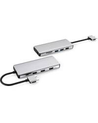 Przejściówka eStuff USB-C do  2xHDMI/ USB-C/ LAN/ VGA / 2x USB 2.0/ 2x USB 3.2/ MicroSD/ SD/ Audio/mic - biała - zdjęcie 1