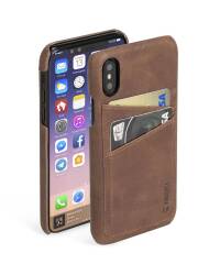 Etui do iPhone X Krusell Sunne 2 Card Cover - brązowe - zdjęcie 1