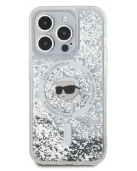 Kraków Etui iPhone 15 Pro Karl Lagerfeld Liquid Glitter Metal MagSafe clear KLHMP15LLGKISGH - zdjęcie 2