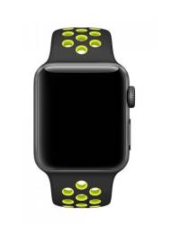 Pasek do Apple Watch 42/44mm silikonowy - Black/Volt - zdjęcie 2