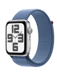  Apple Watch SE2 44mm aluminium srebrny z paskiem sportowym w kolorze sztormowego błękitu - zdjęcie 1