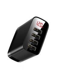 Ładowarka sieciowa Baseus Mirror Led 4 porty USB - czarna  - zdjęcie 2