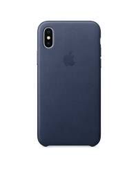 Apple Leather Case - Skórzane etui iPhone X (nocny błękit) - zdjęcie 2