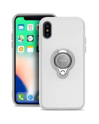 Etui iPhone X PURO Magnet Ring Cover - białe  - zdjęcie 1