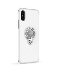 Etui iPhone X PURO Magnet Ring Cover - białe  - zdjęcie 3