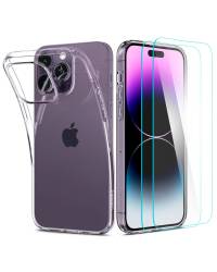 Etui do iPhone 14 Pro Max Spigen Crystal Clear + Szklo hartowane - Przeźroczyste - zdjęcie 1