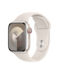 Apple Watch S9 41mm aluminium + Cellular w kolorze księżycowej poświaty z paskiem sportowym w kolorze księżycowej poświaty - M/L - zdjęcie 1