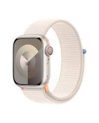 Apple Watch S9 41mm aluminium + Cellular w kolorze księżycowej poświaty z opaską sportową w kolorze księżycowej poświaty  - zdjęcie 1