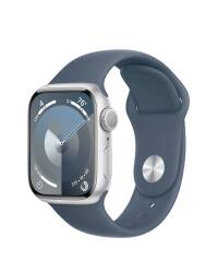 Apple Watch S9 41mm aluminium w kolorze srebrnym z paskiem sportowym w kolorze sztormowego błękitu - S/M - zdjęcie 1