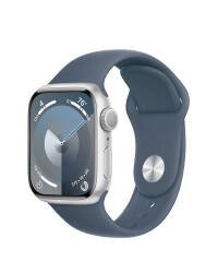 Apple Watch S9 41mm aluminium w kolorze srebrnym z paskiem sportowym w kolorze sztormowego błękitu - M/L - zdjęcie 1