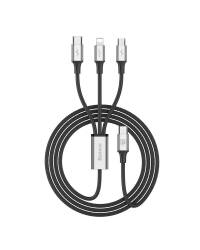 Kabel do iPhone/iPad Baseus Rapid 3w1 1.2m - czarny - zdjęcie 1