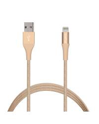 PURO Braided Cable - Kabel MFi z Lightning + klips + Aluminum Connector 1m (Gold) - zdjęcie 2