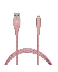 PURO Braided Cable - Kabel MFi z Lightning + klips + Aluminum Connector 1m (Rose Gold) - zdjęcie 6