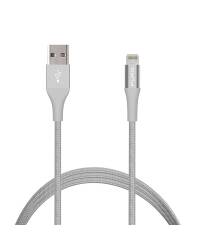 PURO Braided Cable - Kabel MFi z Lightning + klips + Aluminum Connector 1m (Silver) - zdjęcie 2