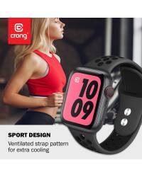 Pasek do Apple Watch 42/44/45/49 mm Crong Duo Sport Band - szaro/czarny - zdjęcie 6