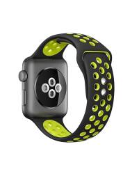 Pasek do Apple Watch 42/44/45/49 mm Crong Duo Sport Band - czarny/limonkowy - zdjęcie 1