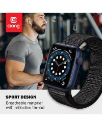 Pasek sportowy do Apple Watch 42/44/45/49 mm Crong Reflex Band - czarny - zdjęcie 5