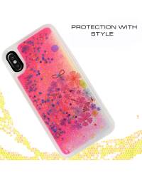 Etui do iPhone X/Xs Zizo Liquid Glitter Star Case - kwiaty  - zdjęcie 4