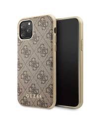 Etui do iPhone 11 Pro Guess 4G Charms Collection brązowe - zdjęcie 1