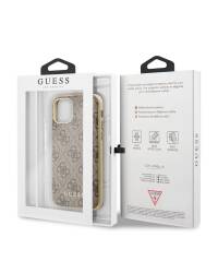 Etui do iPhone 11 Pro Guess 4G Charms Collection brązowe - zdjęcie 12