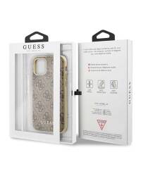 Etui do iPhone 11 Pro Guess 4G Charms Collection brązowe - zdjęcie 7