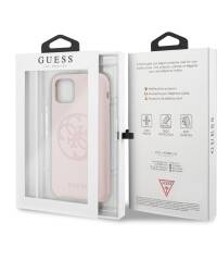 Etui do iPhone 11 Pro Guess Silicone 4G jasny różowy - zdjęcie 7