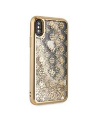 Etui do iPhone X/Xs Guess 4G Peony Liquid Glitter - złote  - zdjęcie 5