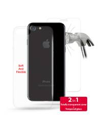 PURO 0.3 Nude - Etui iPhone 8 / 7 (przezroczysty) + Szkło ochronne hartowane na ekran iPhone 8 / 7 - zdjęcie 1