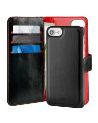 PURO Duetto Wallet Detachable - Skórzane etui 2w1 iPhone 8 / 7 / 6s / 6 (czarny/czerwony) - zdjęcie 2