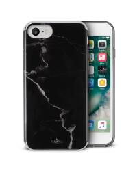 Etui do iPhone 6/6s/7/8/SE 2020 PURO Marble Cover - czarne  - zdjęcie 1