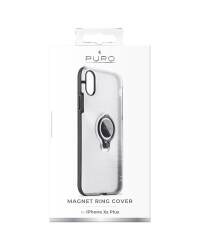 Etui do iPhone Xs Max PURO Magnet Ring Cover - przezroczyste  - zdjęcie 4