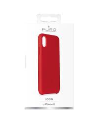 Etui iPhone X PURO ICON Cover - czerwone - zdjęcie 3