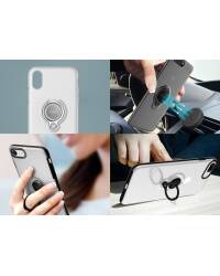 Etui do iPhone X PURO Magnet Ring Cover - czarne  - zdjęcie 9