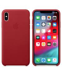 Etui do iPhone Xs Max Apple Leather Case - czerwone - zdjęcie 1