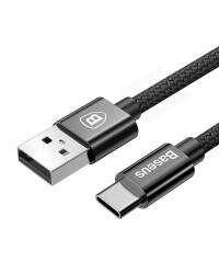 Ładowarka samochodowa 2 x USB, 3.4 A + kabel USB-C Baseus Small Screw - czarna - zdjęcie 3