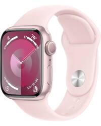 Apple Watch S9 41mm aluminium w kolorze różowym z paskiem sportowym w kolorze jasnoróżowym - S/M - zdjęcie 1