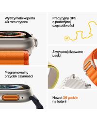 Apple Watch Ultra 49mm + Cellular tytan z opaską Alpine w kolorze księżycowej poświaty - M/L - zdjęcie 4