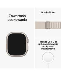 Apple Watch Ultra 49mm + Cellular tytan z opaską Alpine w kolorze księżycowej poświaty - M/L - zdjęcie 5