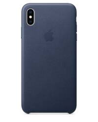 Etui do iPhone Xs Max Apple Leather Case - nocny błękit - zdjęcie 1