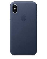 Etui do iPhone X/XS Apple skórzane w kolorze nocnego błękitu - zdjęcie 2
