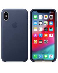 Etui do iPhone X/XS Apple skórzane w kolorze nocnego błękitu - zdjęcie 1