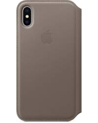 Etui do iPhone X Apple  Leather Folio - jasnobeżowe - zdjęcie 1