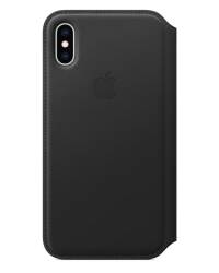 Etui do iPhone Xs Apple Leather Folio - czarne - zdjęcie 2