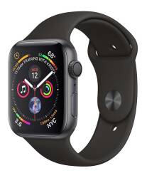 Apple Watch S4 44mm Gwiezdna Szarość z pasekiem w kolorze czarnym  - zdjęcie 1